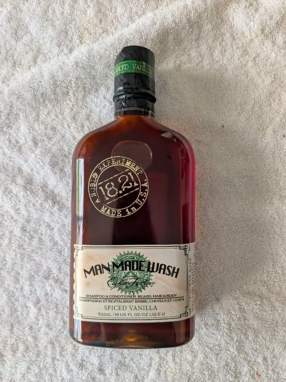 Man Made 3 in 1 Wash 18.21 - Spiced Vanilla Scent- 18 FL OZ - NWT